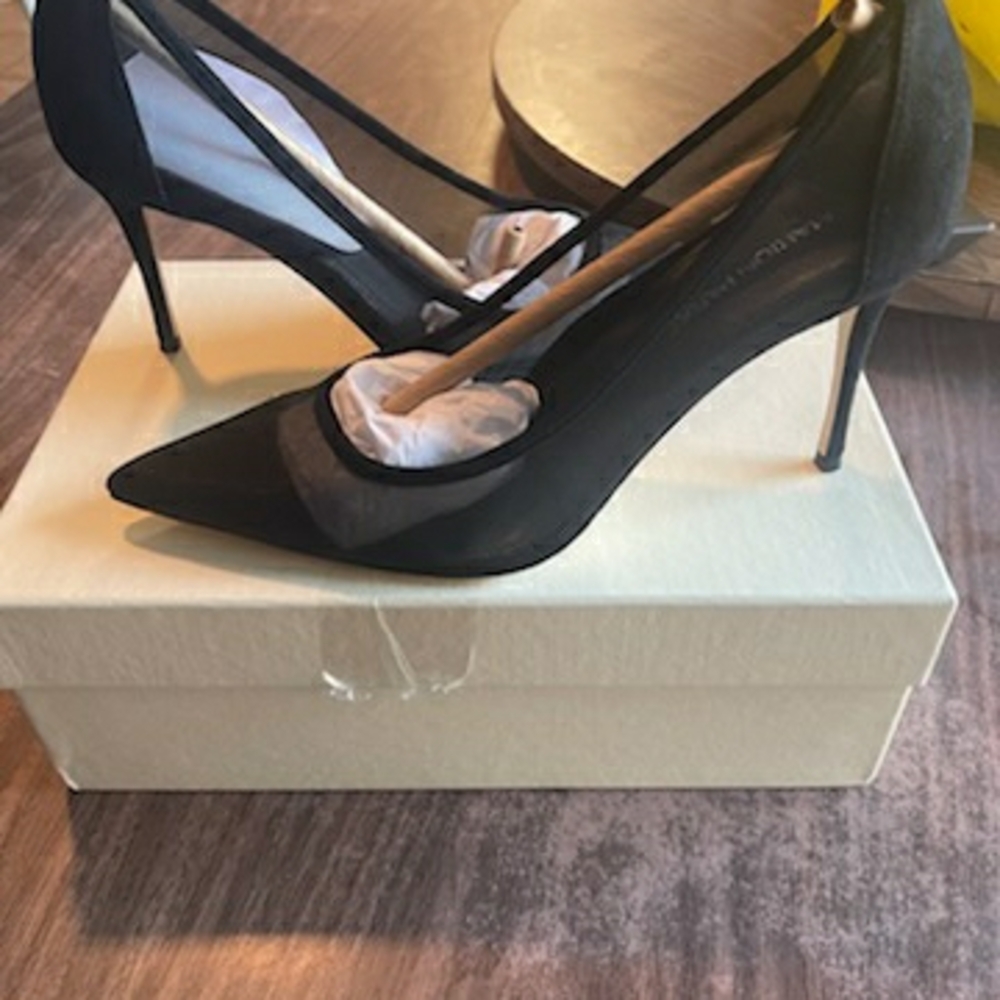 Chic Black Mesh Heels
